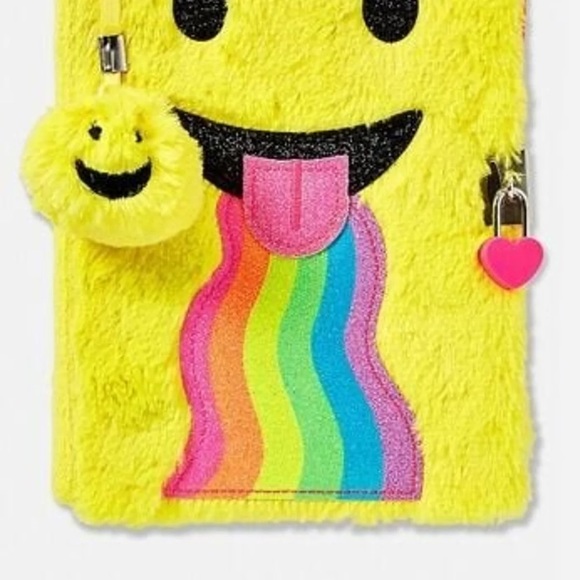 Rainbow Fuzzy Fur Smiley Emoji Journal Diary - Picture 4 of 7